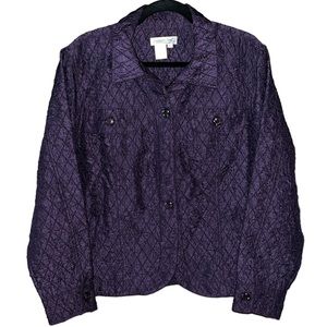 Coldwater Creek Purple Button Up Jacket